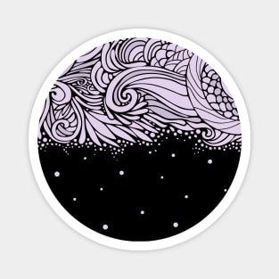 Abstract lilac horror doodling Magnet